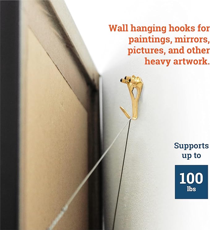 PHS 100 lb Picture Hanging Hooks – Heavy Duty Picture Hangers, 10 Pack Frame