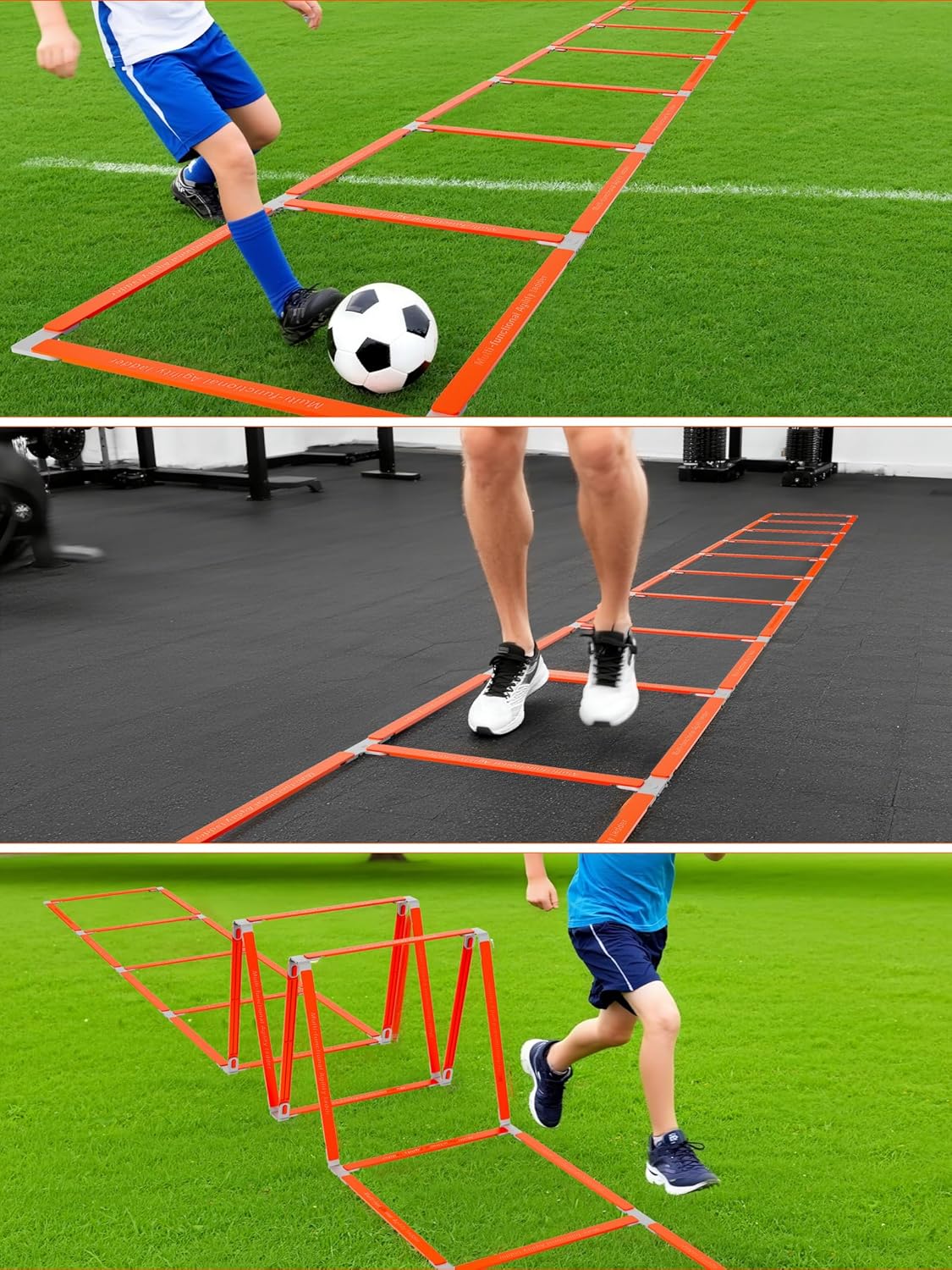 Tangle-Free Agility Ladder - Multi-Use Speed Training Equipment for Kids | 10 Rung Footwork Drills