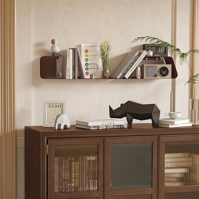 Sttoraboks Floating Wall Shelves Set of 3, Metal Mounted Shelf