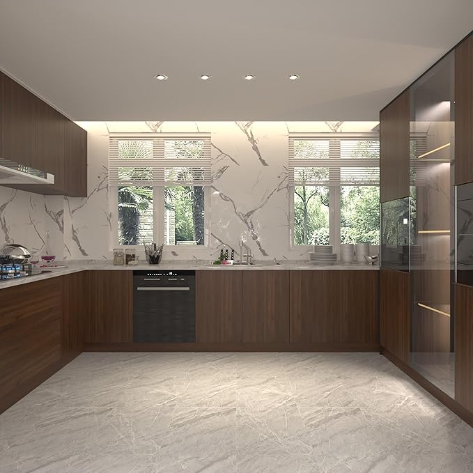 BOMENG Large Walnut Wood Contact Paper Matte 48"x197" Dark Brown Wood Wallpaper