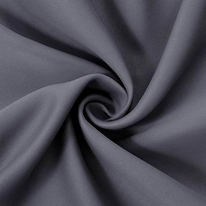 LEMOMO Grey Blackout Curtains 66 x 63 Inch Length/Set of 2 Curtain