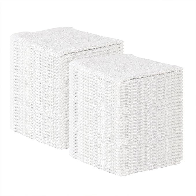 Arkwright TT60 Terry Cloth Towels for Cleaning - (Pallet of 7500) 100% Cotton Washable Heavy Duty Bar Mop, Absorbent & Quick Drying, Bag of Rags for Kitchen, Auto Shop, and Garage, 14 x 17 in, White
