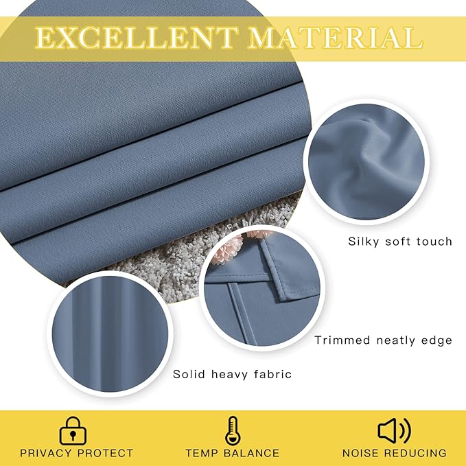 NICETOWN Patio Door Curtain for Sliding Glass Door, Thermal Insulated Blackout