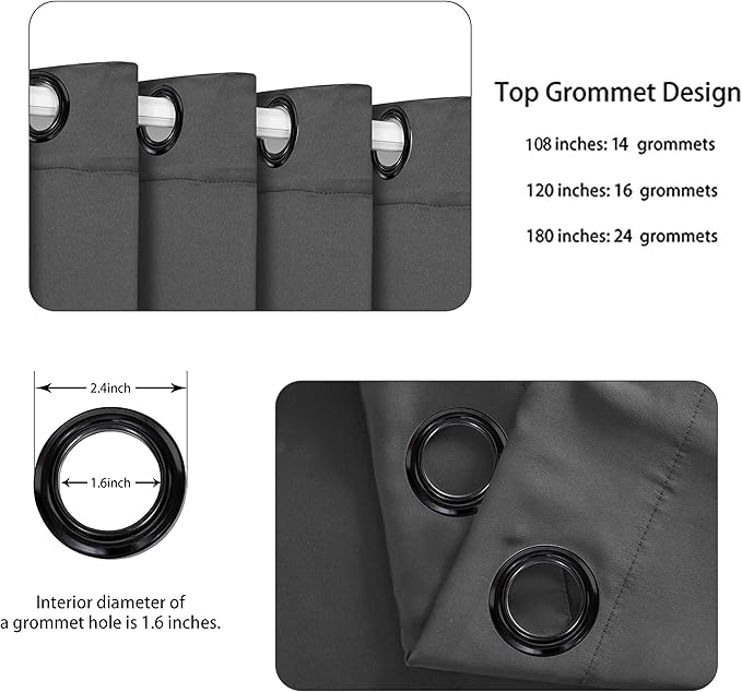 BONZER Room Divider Curtain Total Privacy Wall Grommet Thermal Insulated Wide