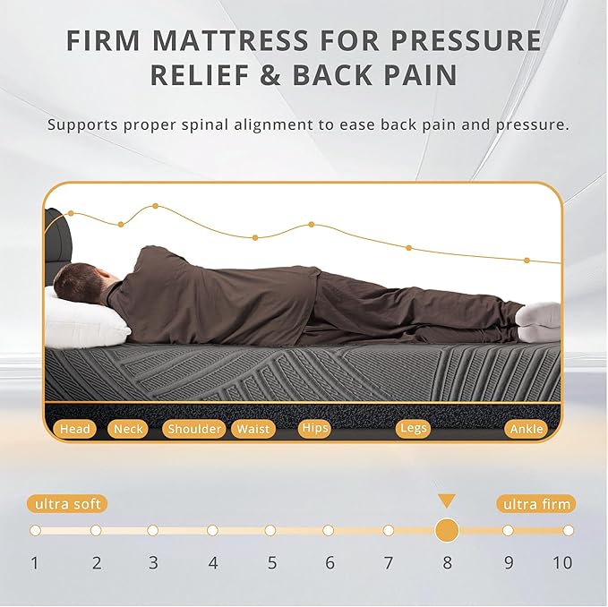 14 Inch Firm Cal King Mattress in a Box, Copper Memory Foam Mattress with Cooling Cover, Relieving Pressure & Back Pain, Fiberglass-Free, CertiPUR-US Certified, Foam Made in USA, 72"x84"x14"