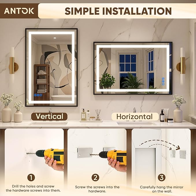 Antok 55X40 LED Bathroom Mirror