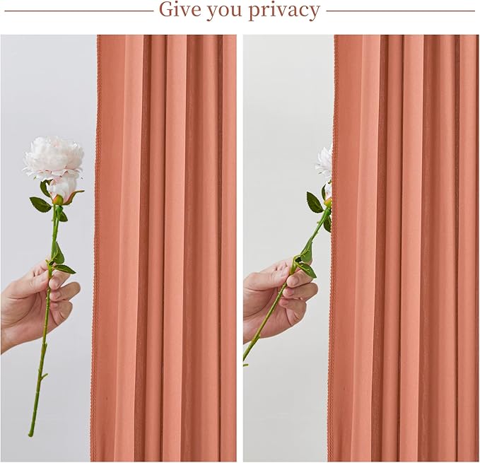 10x10 Rust Backdrop Curtain for Parties Wedding Wrinkle Free Red Photo Curtains Backdrop Drapes Fabric Decoration for Birthday Party Baby Shower Christmas 5ft x 10ft,2 Panels