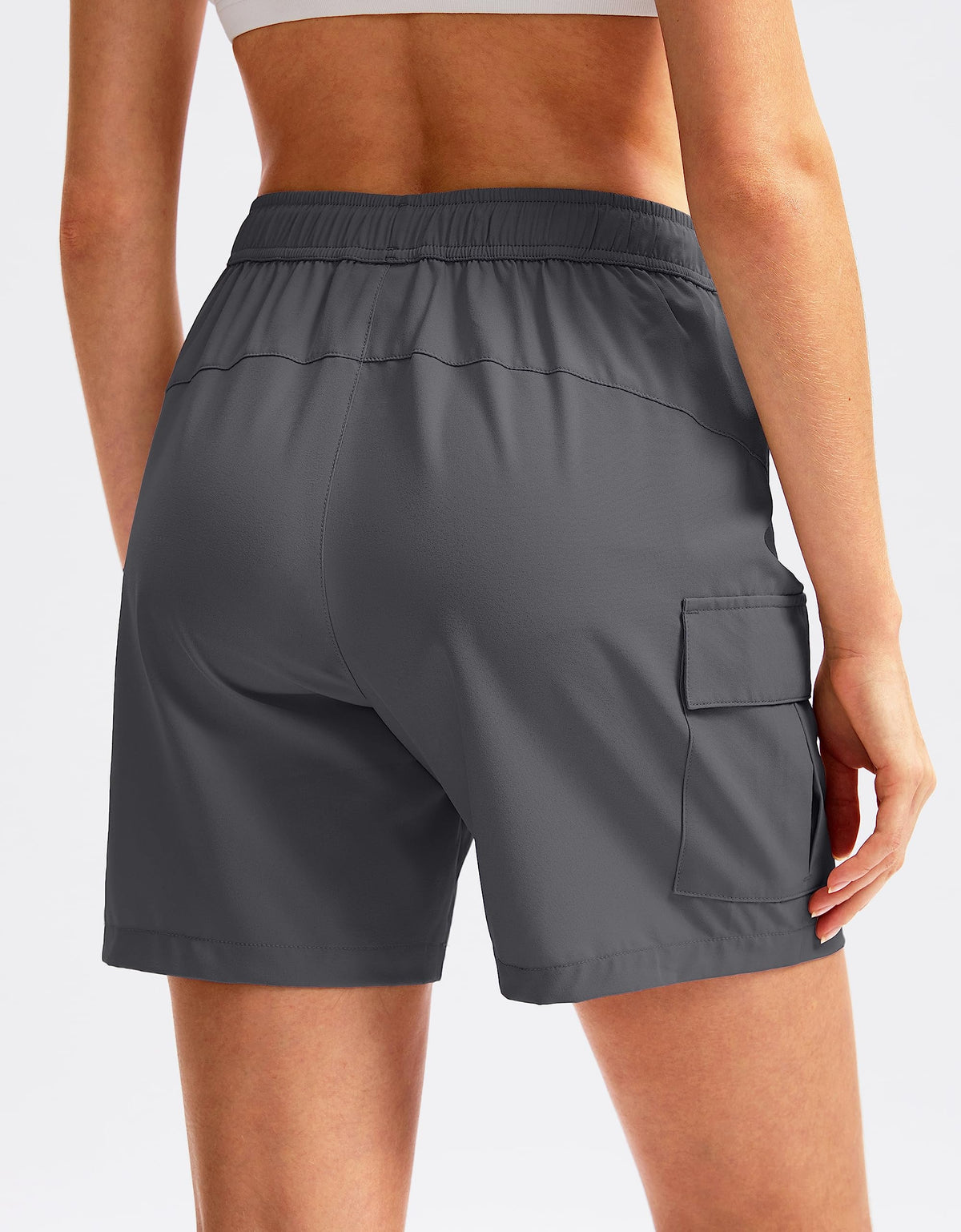 SANTINY Women's 5''/ 7''/9'' Hiking Cargo Shorts Quick Dry Lightweight Summer Shorts for Women Athletic Golf Zipper Pockets(Dark Grey_M)