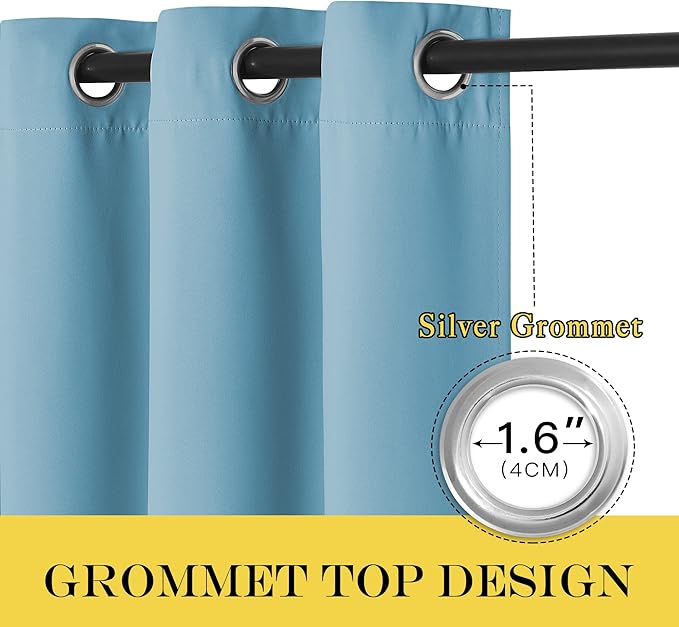 NICETOWN Bedroom Curtain Room Darkening Drapery 102 inches Length