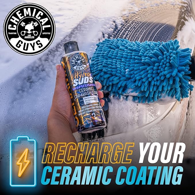 Chemical Guys HydroSuds Ceramic Shine High Foaming Car Wash Soap - Foam Cannon Soap, Works with Foam Guns or Bucket Washes Safe for Cars, Trucks, Motorcycles, RVs, & More, Berry Scent - 64 fl oz
