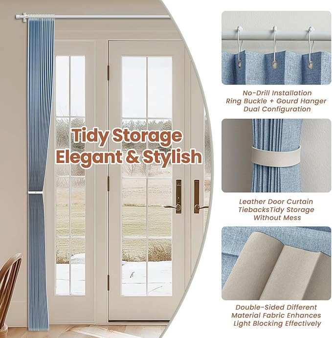 AJAZZ Blackout Doorway Curtains Accordion Doors