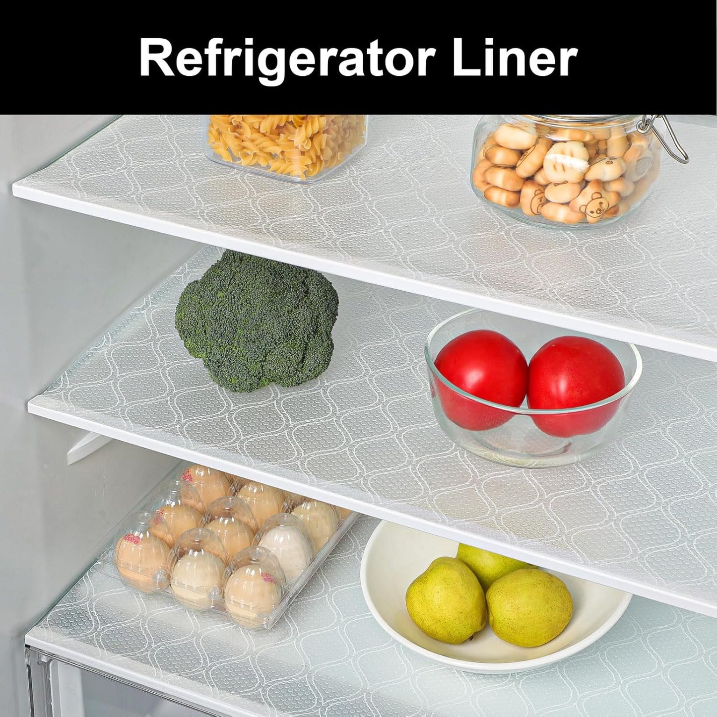 Cooyes Drawer and Shelf Liner, Non-Adhesive Shelf Liners for Kitchen Cabinets, Thick Strong Grip Mats for Desk, Shelves, Bathroom Drawers, Fridge, Cabinet Protection