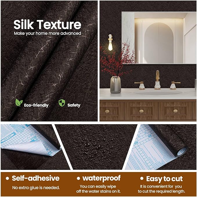 Brown Peel and Stick Self Adhesive Wallpaper