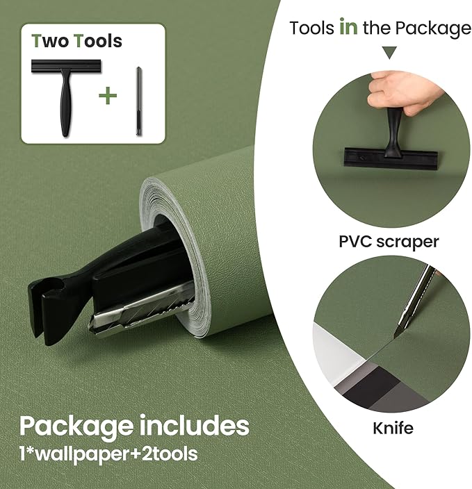 practicalWs Green Contact Paper Peel and Stick Wallpaper