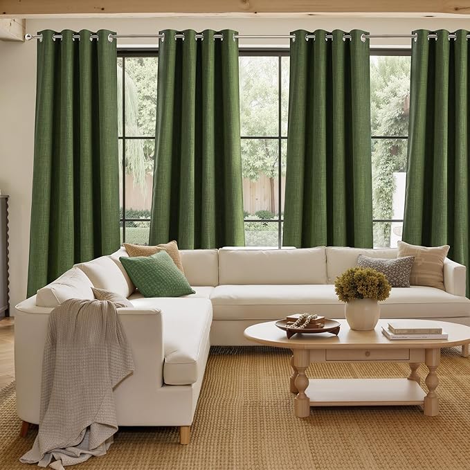 NICETOWN Greyish Green Curtains 84 inches Length