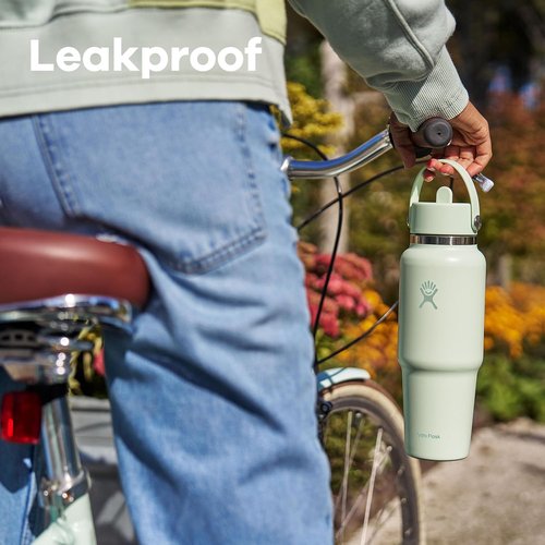 Hydro Flask Travel Water Bottle - Insulated Stainless Steel - Leakproof 24 Oz Nectar Orange