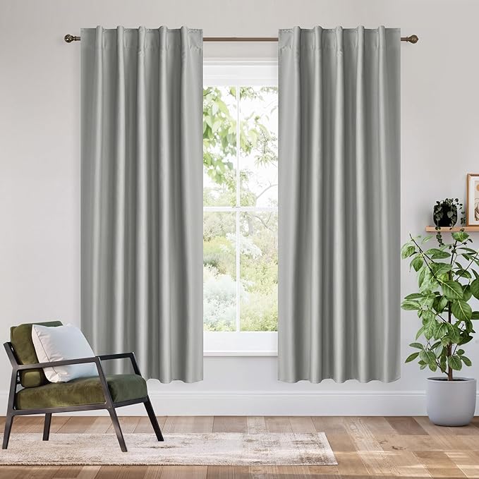 RYB HOME Bedroom Blackout Curtains 72 inches Long, 100% Blackout Thermal