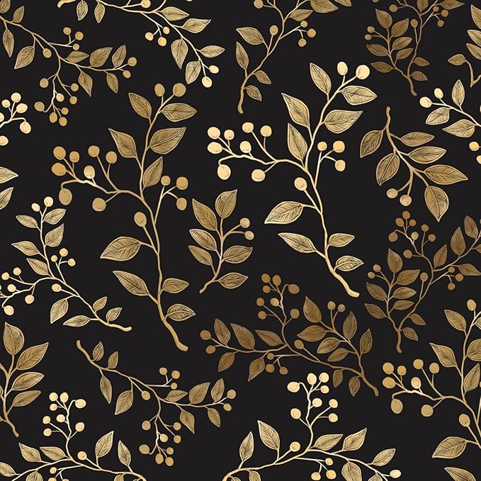 Extra Long Dark Floral Peel and Stick Wallpaper 17.5In x 32.8Ft, Vintage