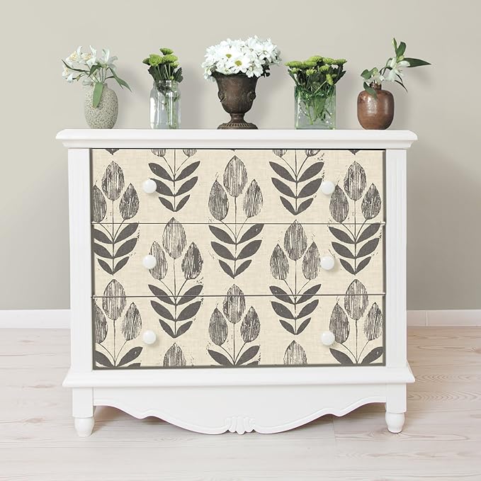NuWallpaper Folk Tulip Peel and Stick Wallpaper, Textured Removable Wallpaper