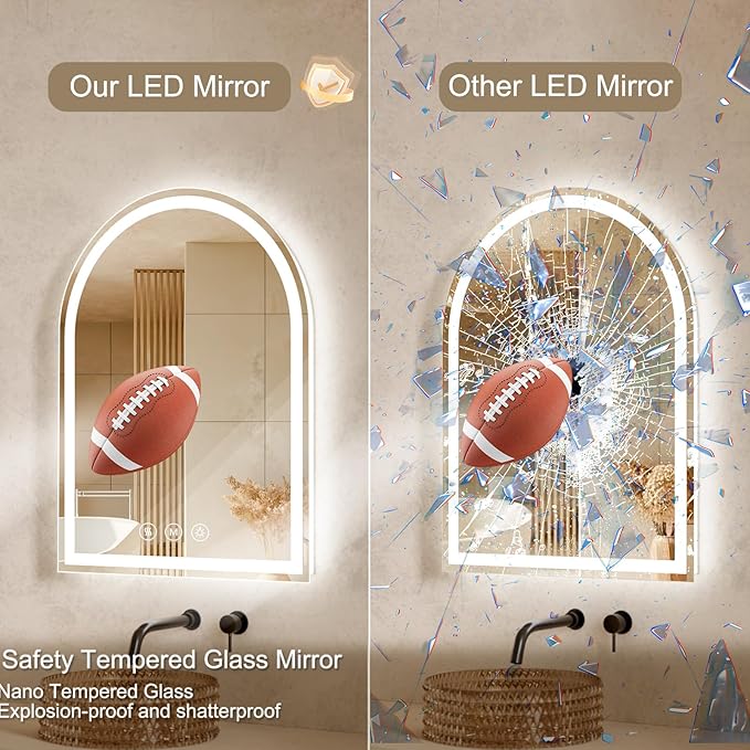 Arched LED Bathroom Mirrors