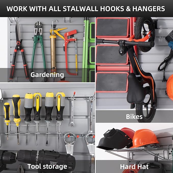 Slat Wall Paneling Garage Wall Organizer, Slat Board PVC Wall Panels Garage