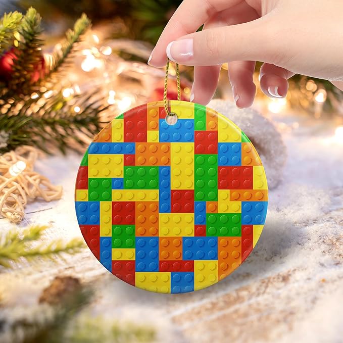 Toy Building Blocks Christmas Ornament 2025 Christmas Ornament Holidays Ornaments Christmas Tree Ornaments Accessories Navidad decoracion Xmas Toy Building Blocks Lovers Gifts for Indoor Outdoor Decor