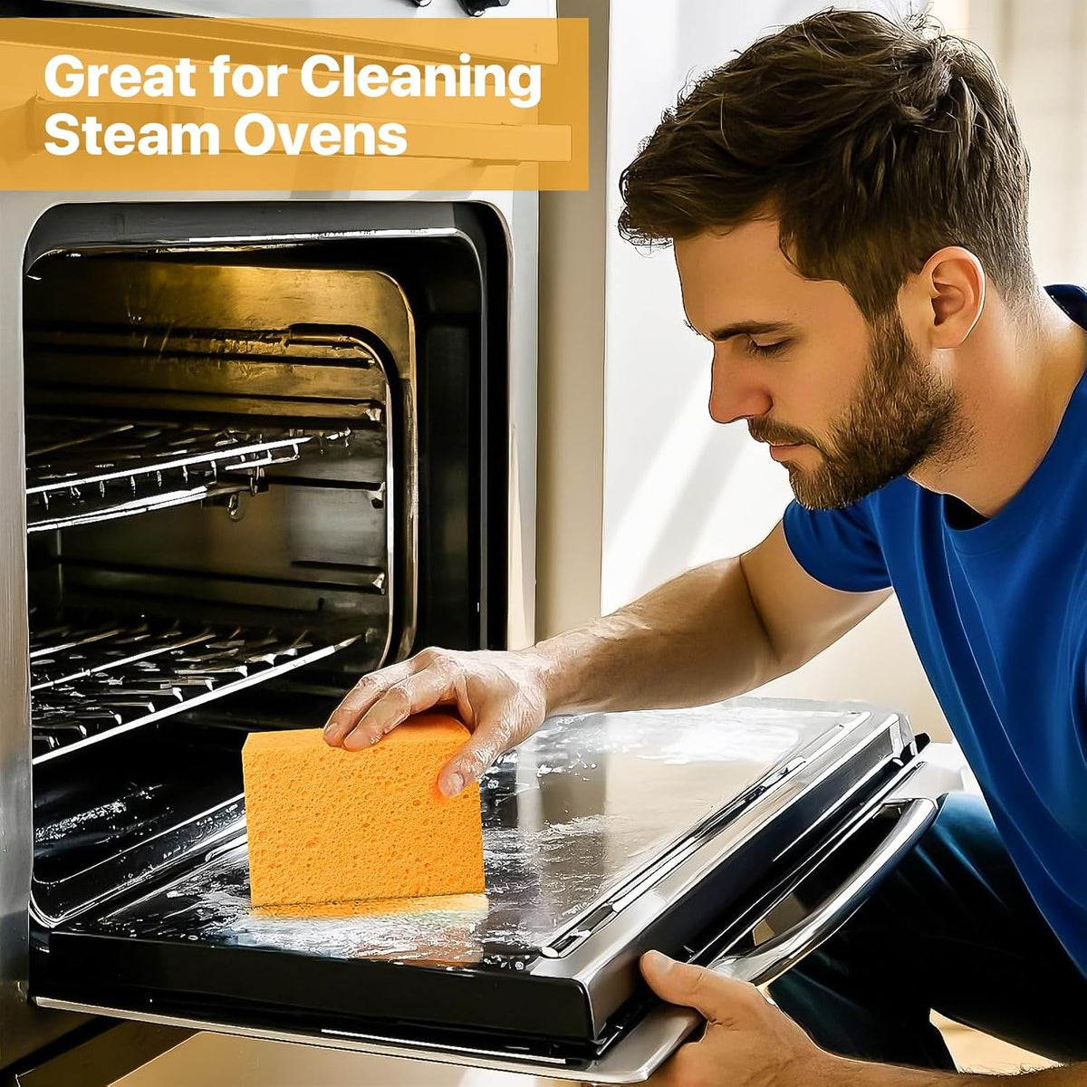 1 PCS Large Natural Cellulose Sponges 6x4x2 Inch - Super Absorbent and Biodegradable, Perfect for Home & Kitchen Cleaning, Boat Bail, Car Washing