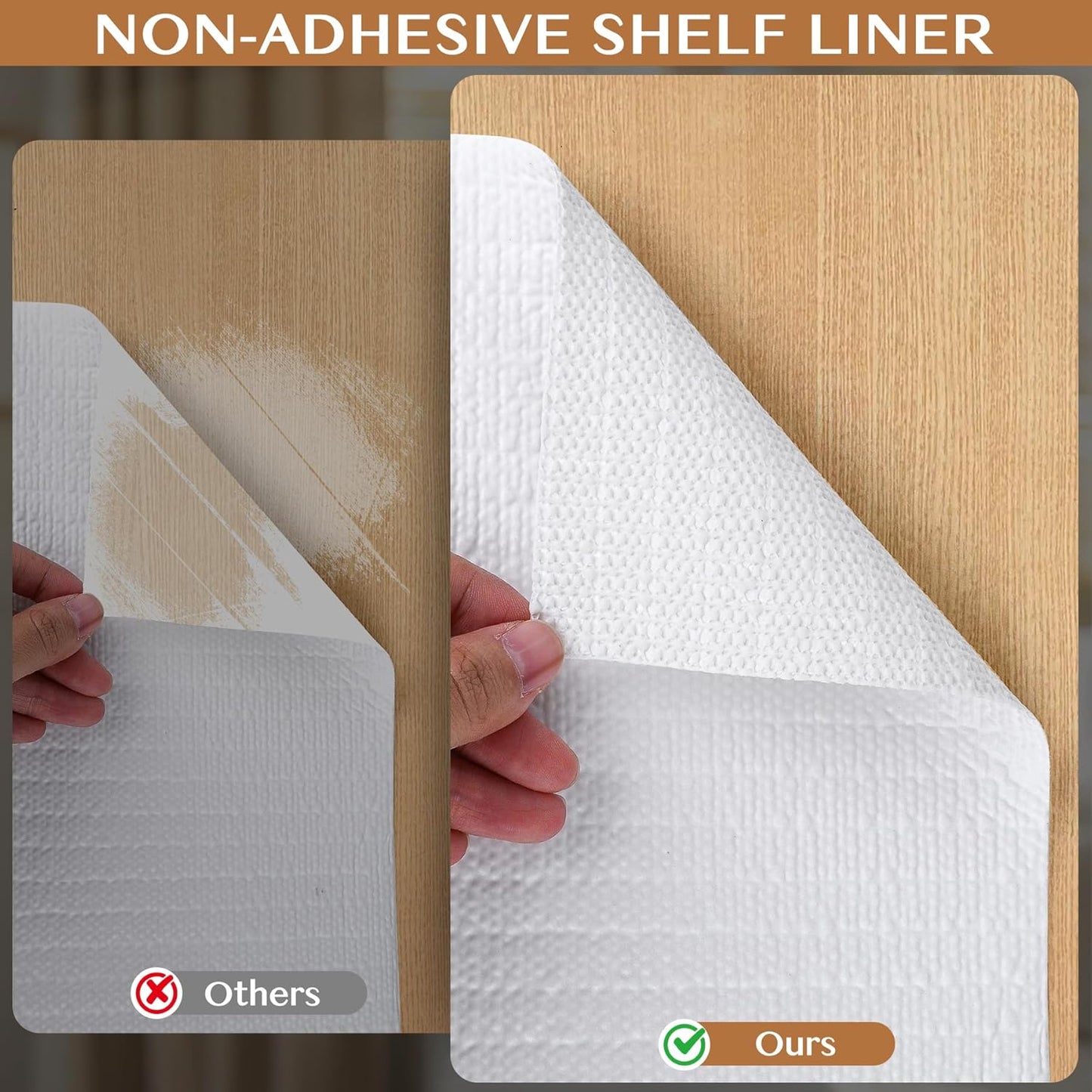 Non-Adhesive Shelf and Drawer Liner for Kitchen Cabinets, 12 in x 20FT Strong Non-Slip Cabinet Liners for Shelves, Refrigerator, Pantry Storage, Bathroom Closet, Easy to Clean & Cut, White