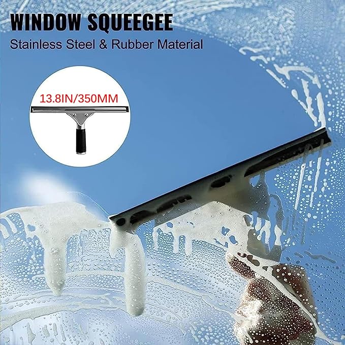 Window Cleaner Kit, Roof Cleaning Tools, With Extension Pole 30Ft/9M Telescopic Window Washing Equipment With Bendable Head For Cleaning Home Windows Glass Cars Solar Panel Clean,30cm Brush Head,6m(2