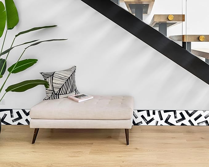FLFK Black and White Design Wallpaper Border