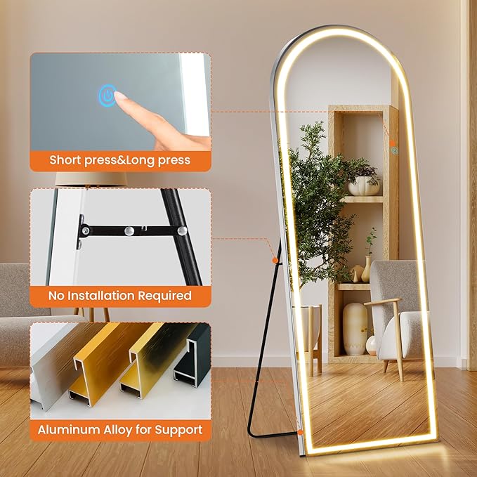 Sweetcrispy Arched Full Length Mirror