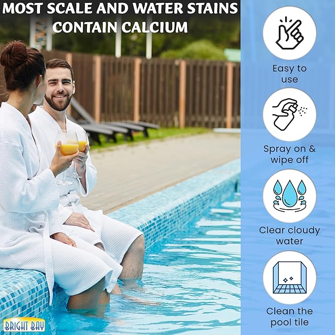 Pool & Tile Cleaner Removes Calcium Buildup & Scum Line Remover, Biodegradable and Environmentally Friendly (1 Gallon)