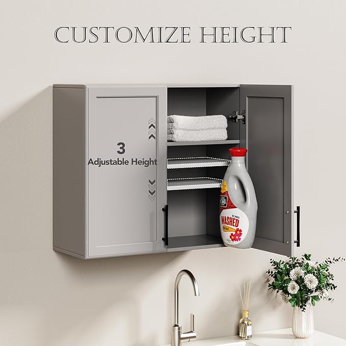 FIMELLO 47.2" W Wall Cabinets for Laundry Room, Kitchen Wall Cabinets, Hanging