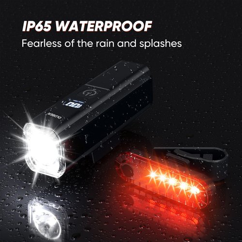 2025 New Bike Lights for Night Riding, Aluminum 1200 Lumens Rechargeable 6000mAh Super Bright Bicycle Headlight and Back Taillight, Waterproof LED Display 6+4 Modes Bicycle Lights Sets