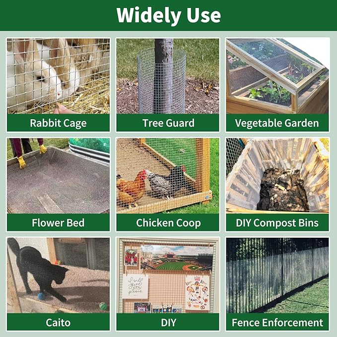 Amagabeli Hardware Cloth 4 inch x 10 ft, 1/4 inch Galvanized Wire Mesh Small Animal Barrier for Chicken Wire Fence Downspouts Fence Gaps Shed Foundations Pet Cage Repair Rustproof Critter Blocker DIY