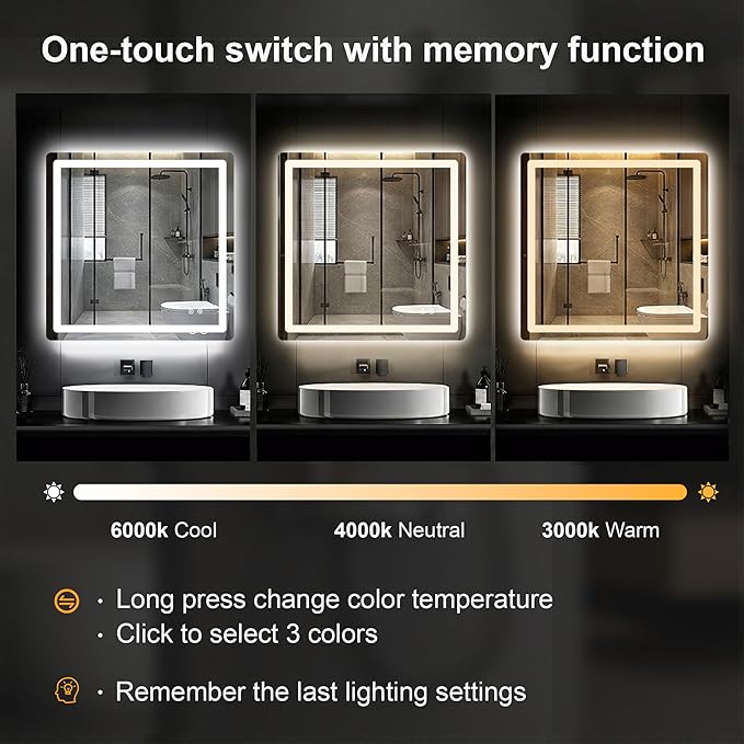 AMOISE LED Bathroom Vanity Mirror