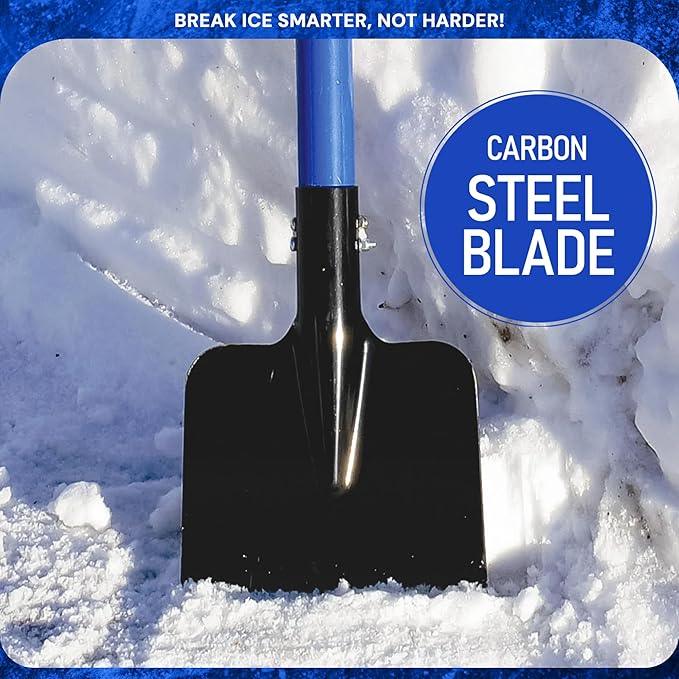 Snow Joe Ice Chopper with 7-Inch Carbon Steel Blade and Shock-Absorbing Handle, 3.2 Lbs - Portable and Lightweight Winter Scraper and Ice Remover for Driveway, Sidewalk, Garage, & Patio, SJEG700