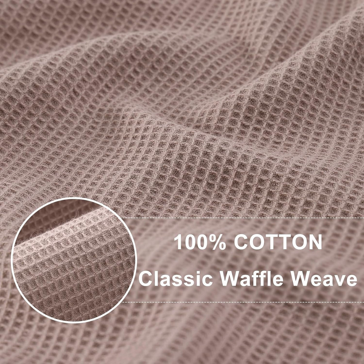 Homaxy 100% Cotton Waffle Weave Kitchen Towels - 8 Pack Soft and Absorbent Dish Towels - 16 x 26 Inches Quick Dry Hand Towels - Brown