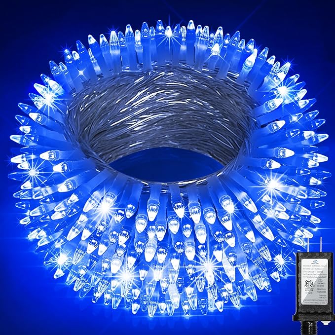 1500LED Christmas Lights Outdoor Use, 470ft 12 Modes Blue LED String Lights with Timer Dimmable, Waterproof Christmas Tree Lights for Xmas Patio Yard Fence Balcony Garden Party Decor Blue