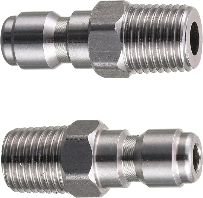 Tool Daily Pressure Washer Coupler, Quick Connect Plug, 1/4 Inch Male NPT Fitting, 5000 PSI, 2-Pack