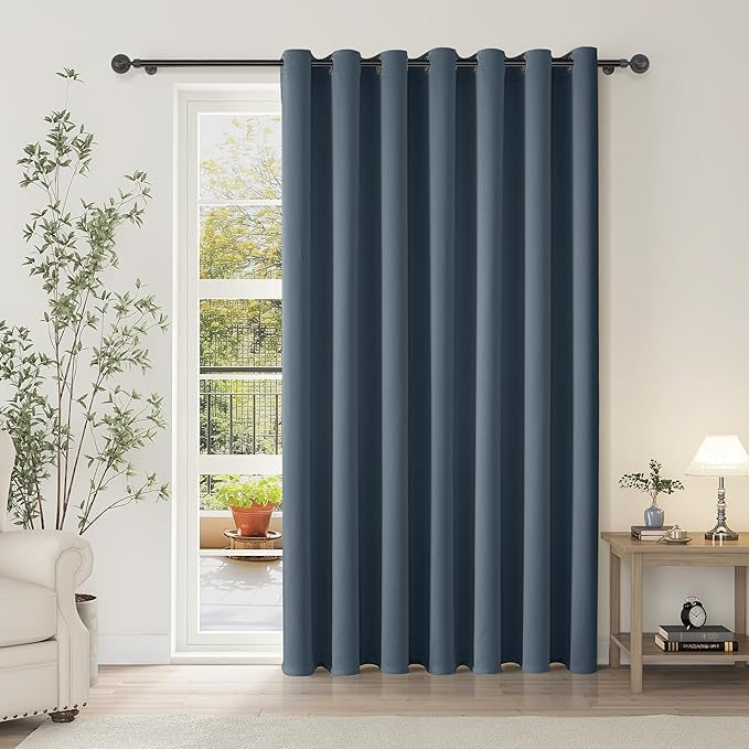 ChrisDowa Room Divider Curtain 96 Inches Long, Wide Blackout Sliding Door