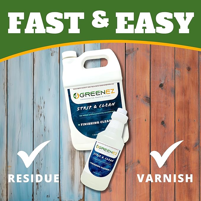 Cleaner | Heavy-Duty Stripper Residue & Grease Remover for Wood | Concentrated Kitchen Degreaser & Stain Remover | Prepares Surfaces for New Finishes - 1 Quart