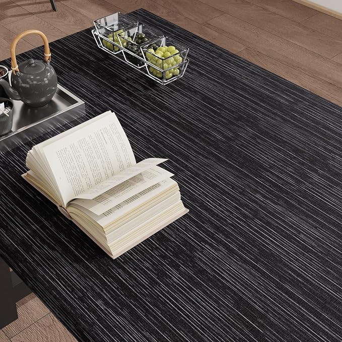 CRE8TIVE Black Grasscloth Wallpaper Peel and Stick Textured Black Wallpaper