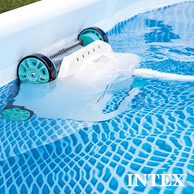 INTEX Deluxe Pressure-Side Above Ground Automatic Pool Cleaner Vacuum - For Bigger Pools – Cleans Pool Floors and Walls – Removes Debris – Removable Filter Tray – 21ft Tangle Free Hose