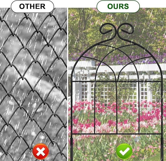 CADUEK 37ft (L) x 22in (H) Decorative Garden Fencing Border, 35 Pack Small Fence Panels, Rustproof Garden Fence Animal Barrier for Landscape Patio Yard Outdoor
