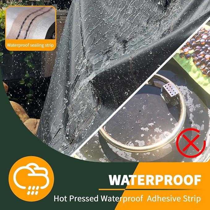Enzeno Fire Pit Cover Round,45inch Outdoor Round Firepit Cover,Waterproof Oxford Cloth Patio Fire Table Cover for Outdoor Fire Pit,Fits 43-45 inch Gas Firepit/Bowl(45"Dia X 24"H)