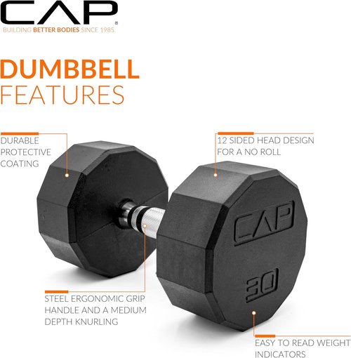CAP Barbell Coated Dumbbell Weights - Versatile Options in Pairs & Sets for Home Gym Use