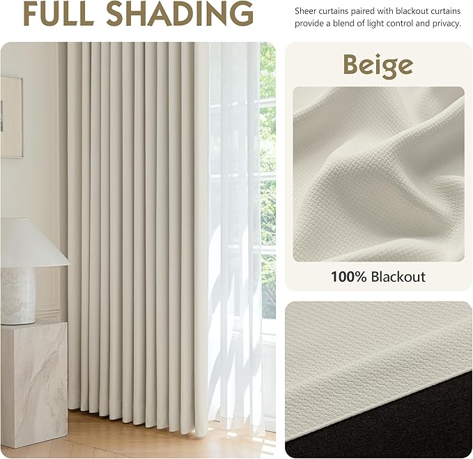 FMFUNCTEX 100% Blackout Curtains