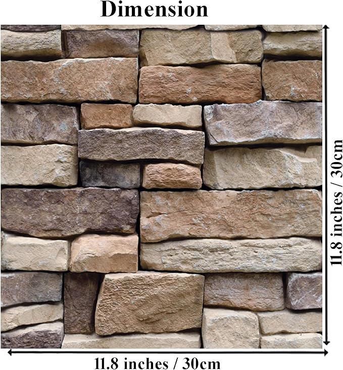 10PCS 3D Wall Panels Peel and Stick, 3D Brick Wallpaper Peel and Stick PVC