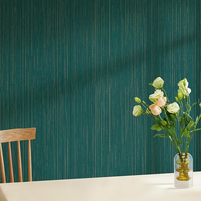 Teal Grasscloth Peel and Stick Wallpaper Texture Contact Paper A Set of 15.7" X